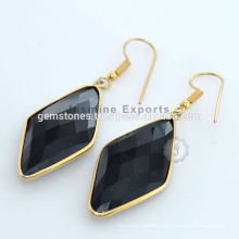 Wholesale Supplier Of Designer Gold Plated Black Onyx Silver Gemstone Earring For Christmas